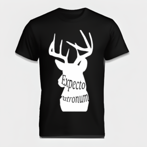 Harry Potter Themed Expecto Patronum Stag Black T-Shirt
