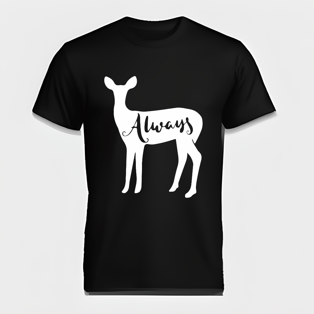 Harry Potter Themed Doe Patronus Always Black T-Shirt Harry Potter Themed Doe Patronus Always Black T-Shirt
