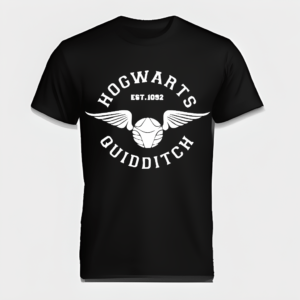 Harry Potter Themed Hogwarts Quidditch Black T-Shirt