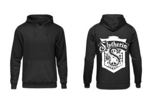 Harry Potter Themed Slytherin Crest Black Hoodie