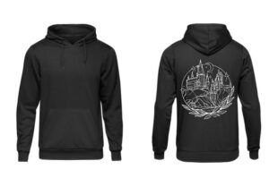Harry Potter Themed Floral Hogwarts Castle Black Hoodie