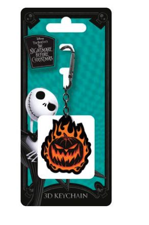 Nightmare Before Christmas Flaming Pumpkin Keyring