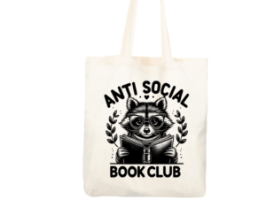 Anti Social Book Club Raccoon Tote Bag