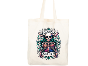 Anti Social Book Club Skeleton Tote Bag