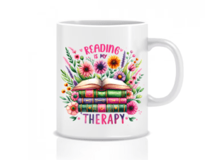 Reading is my Therapy Bright Floral mug