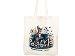 Reading is my Therapy Skeleton Tote Bag
